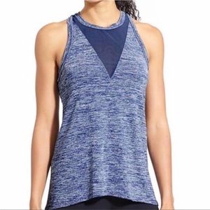 Athleta Utopia Navy Mesh Tank Top Halter Neck Racerback | XS | NWOT